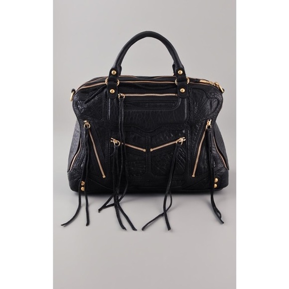 Rebecca Minkoff Handbags - Rebecca Minkoff
Women's Black Leather Love Spell Tri Zip Satchel